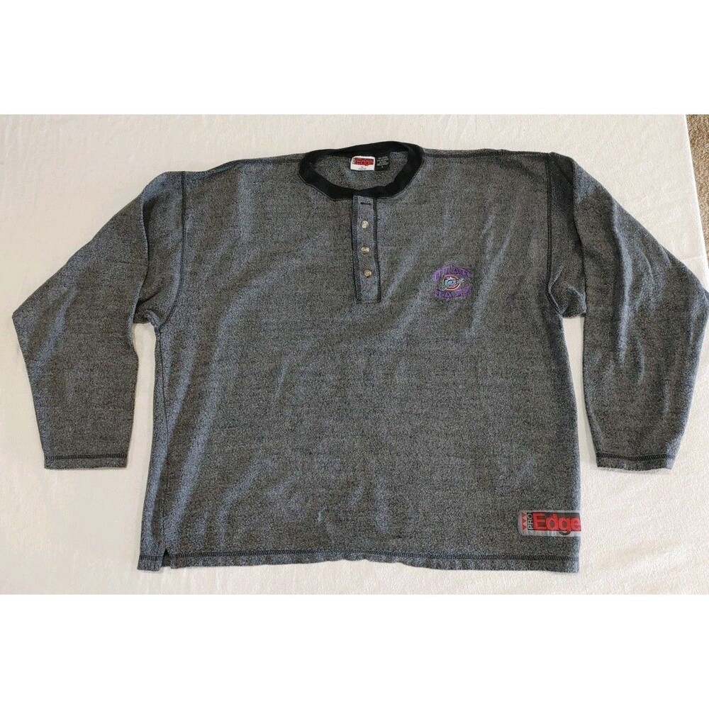 Vintage 90s NBA Utah Jazz ProEdge Long Sleeve Henley Sweatshirt Adult Large